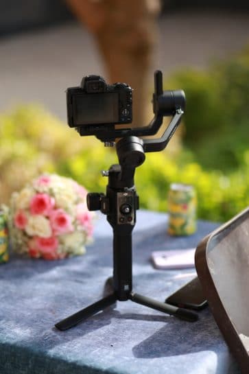 wedding camera on table videography philadelphia